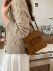 Suede Buckle Decor Crossbody Bag  Style Ratio