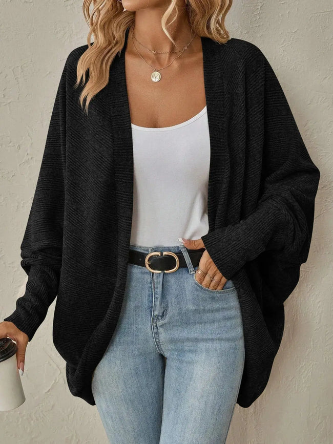 Open Front Batwing Sleeve Cardigan  Style Ratio