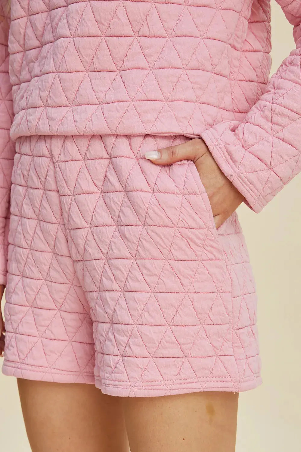 Double Take Texture Round Neck Long Sleeve Top and Shorts Set  Style Ratio