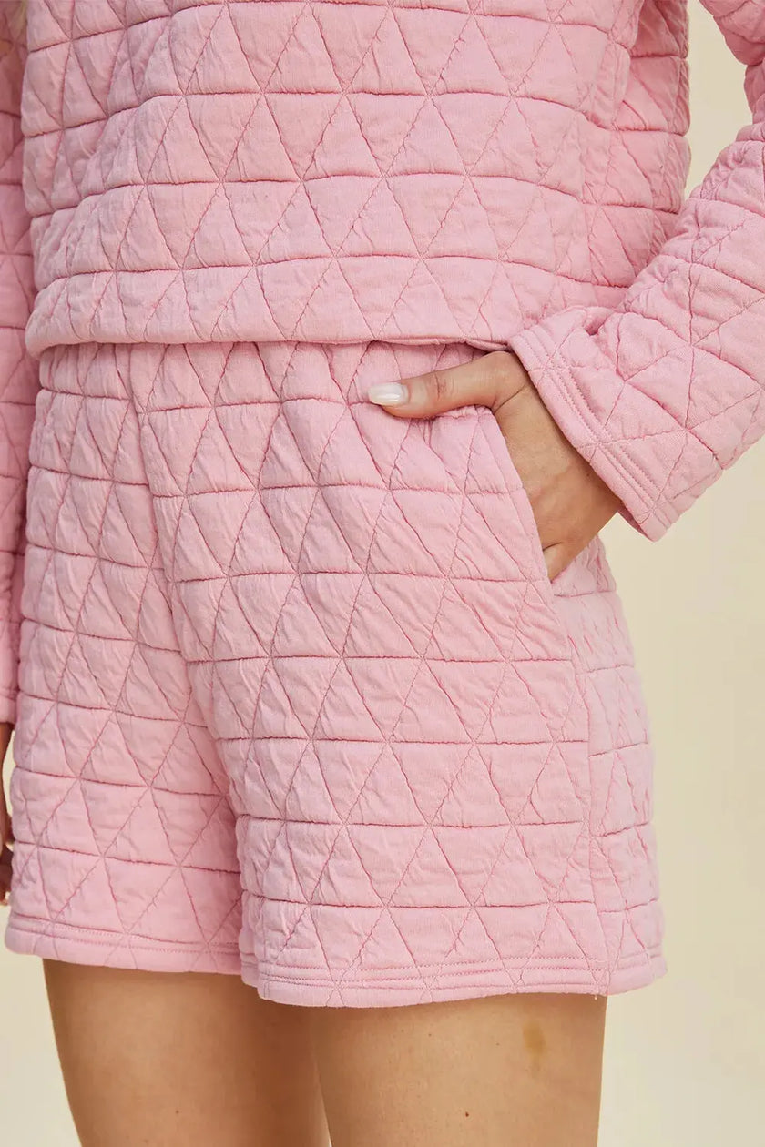 Double Take Texture Round Neck Long Sleeve Top and Shorts Set  Style Ratio