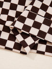 Checkered Drawstring Hoodie and Pants Set  Style Ratio