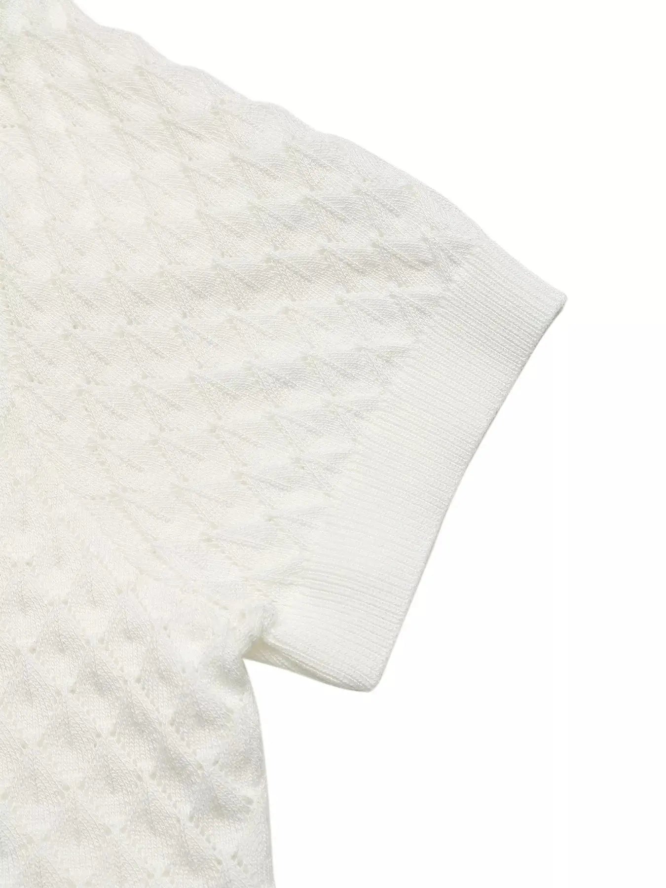 Textured Short Sleeve Knit Top  Style Ratio