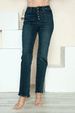 Judy Blue Full Size Button Fly Hem Destroy Straight Jeans  Style Ratio