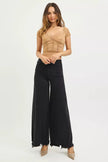 RISEN Tummy Control High Rise Palazzo Leg Frayed Hem Jeans  Style Ratio