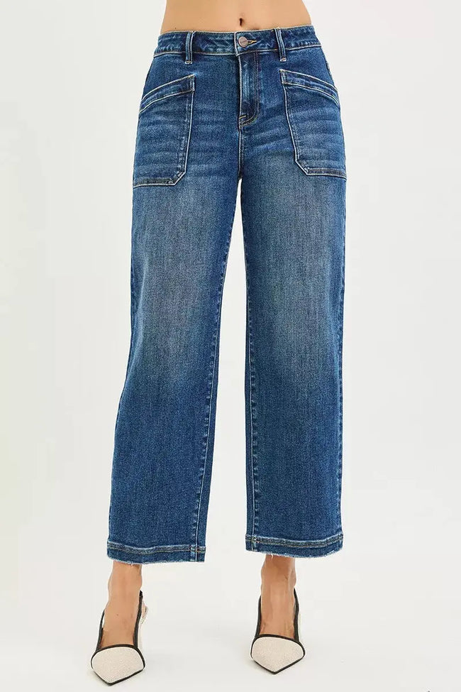 RISEN Slouchy Cropped Baggy Jeans with Front Patch Pocket  Style Ratio