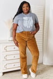 Simply Love US Flag Graphic Cuffed Short Sleeve Shirt  Style Ratio
