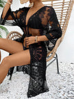 Lace Open Front Longline Cover-Up  Style Ratio