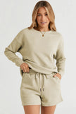 Double Take Full Size Texture Long Sleeve Top and Drawstring Shorts Set  Style Ratio