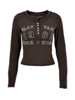 Letter Graphic Button Detail Long Sleeve Shirt  Style Ratio