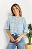 Mandy Ribbed Trim Round Neck Knit Blouse  Style Ratio