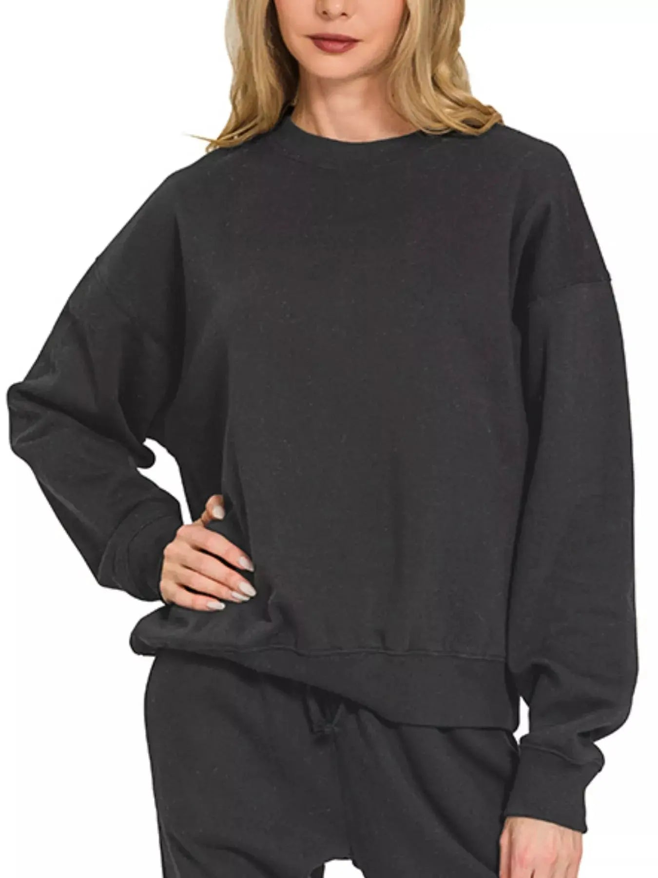 Zenana Fleece Long Sleeve Pullover & Jogger Set  Style Ratio