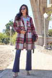 Double Take Plaid Button Up Lapel Collar Coat  Style Ratio