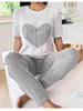 Heart Ribbed Knit Top and Pants Lounge Set  Style Ratio