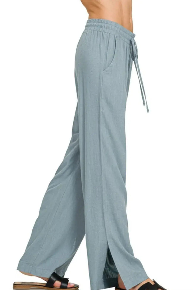 Zenana Linen Drawstring Pants  Style Ratio