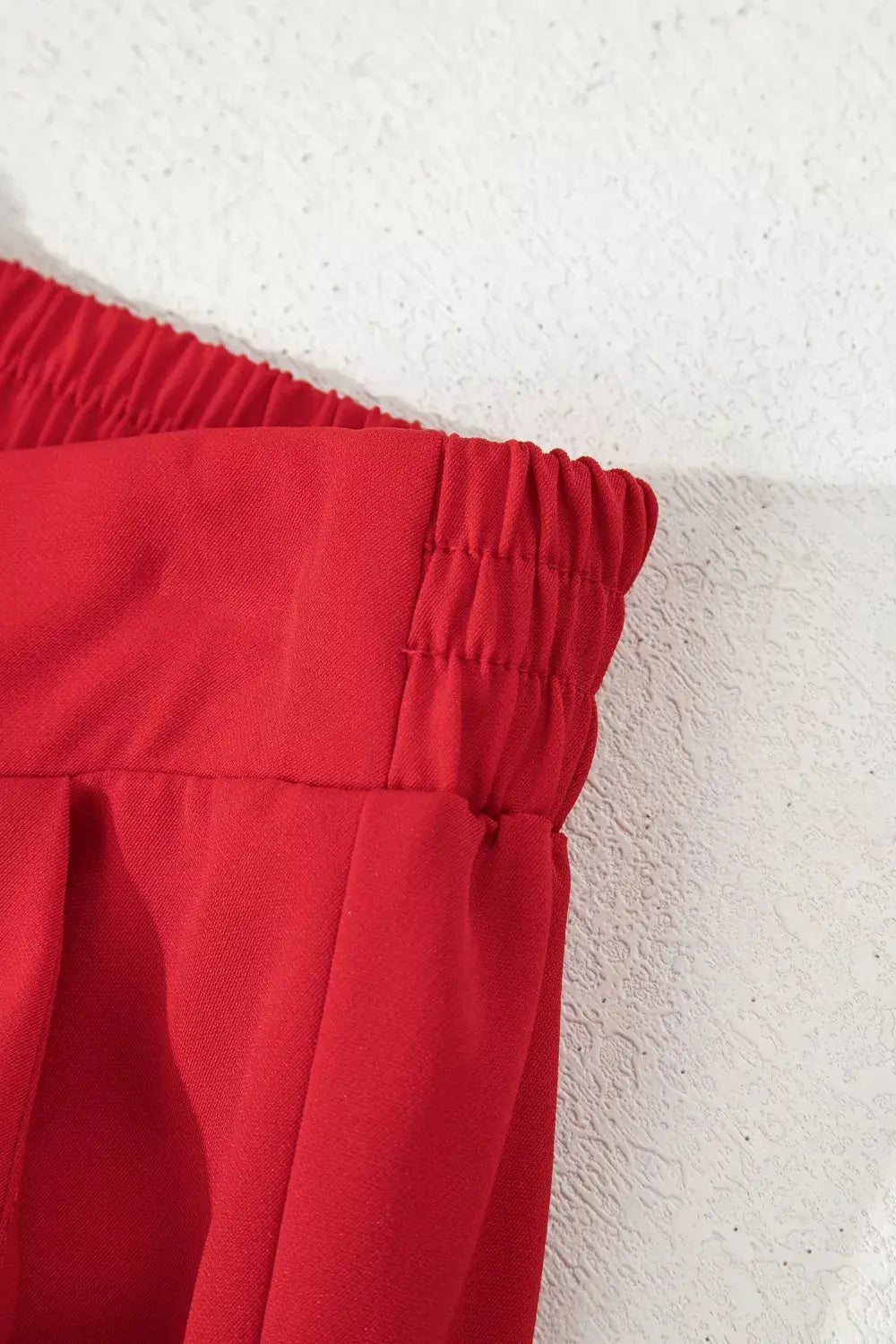 Pleated Detail Pull On High Elastic Waist Loose Straight Pants  Style Ratio