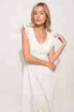 And The Why Ruffle Sleeve Front Smocked Tiered Midi Dress  Style Ratio
