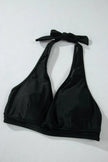 Sheer Mesh Edged Halter V Neck Push Up Bikini  Style Ratio