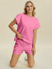 Double Take Full Size Texture T-Shirt and Shorts Set  Style Ratio