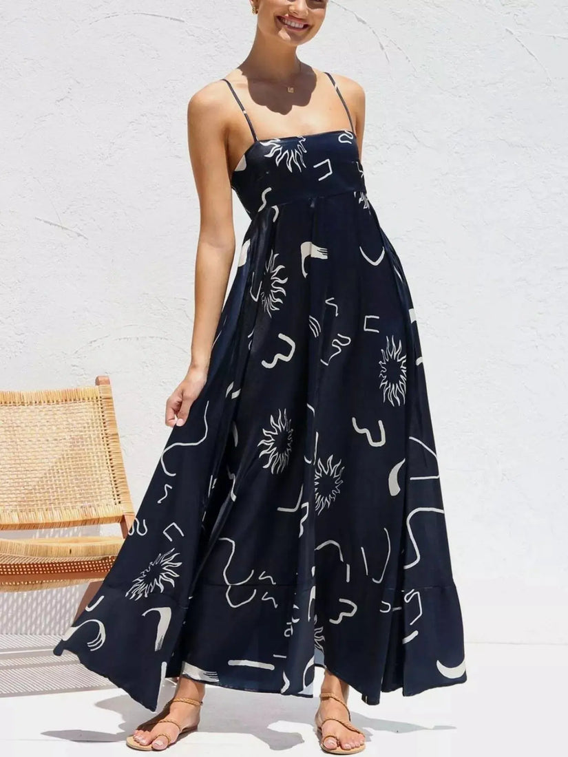 Printed Spaghetti Strap Maxi Dress  Style Ratio
