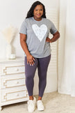 Simply Love Heart Graphic Cuffed Short Sleeve Shirt  Style Ratio