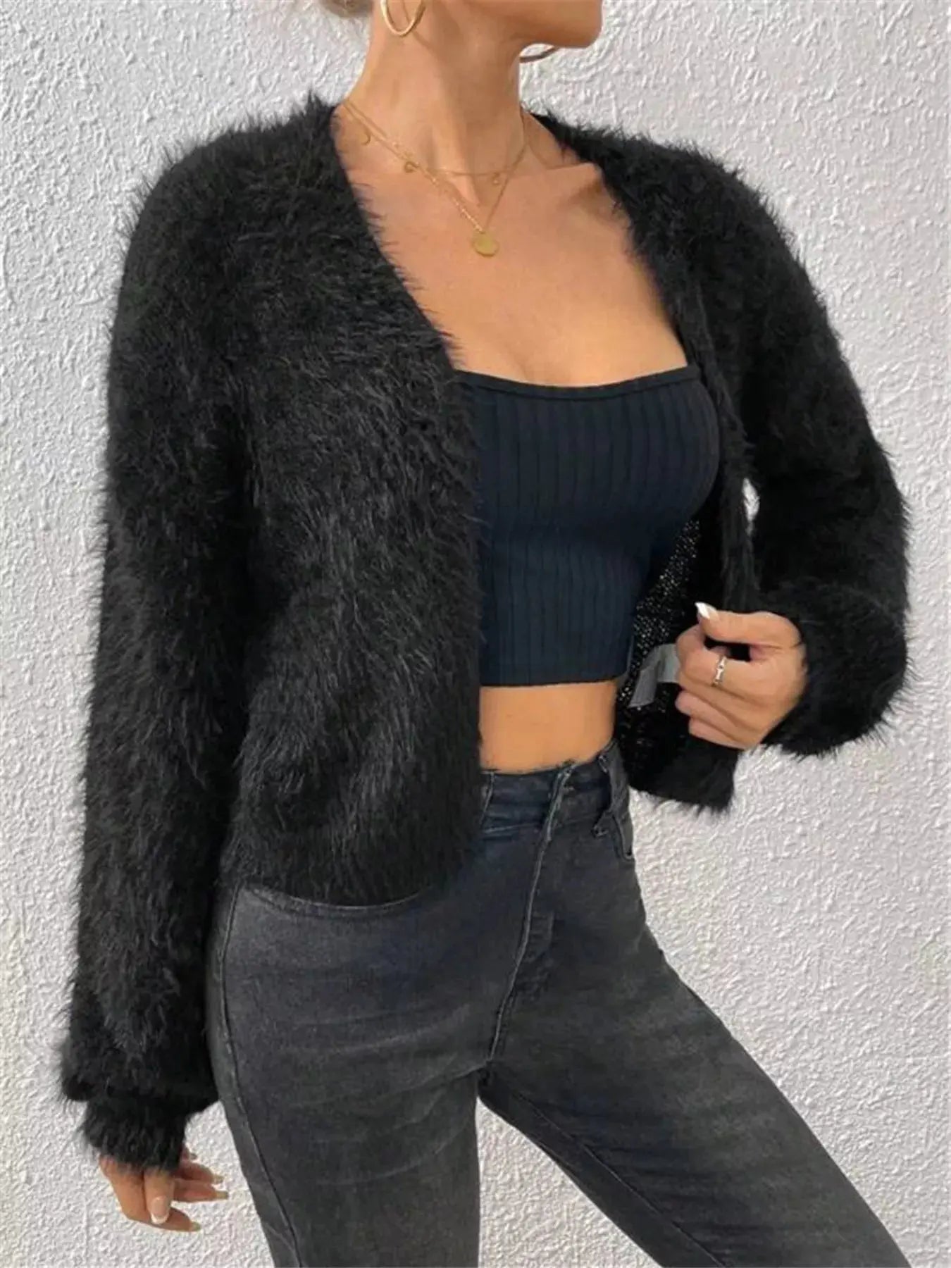 Open Front Long Sleeve Cardigan  Style Ratio