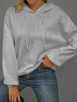Full Size Embossed Lettering Casual Hoodie  Style Ratio