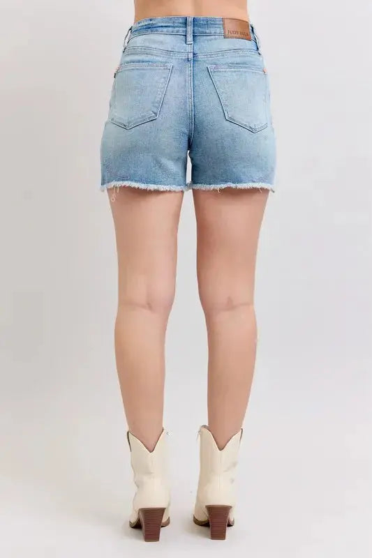 Judy Blue High Waist Western Embroidery Detail Cut Off Denim Shorts  Style Ratio