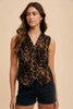 Annie Wear Stretch Leopard Denim Button Down Vest  Style Ratio