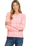 Zenana Brushed Melange Hacci Oversized Pullover  Style Ratio