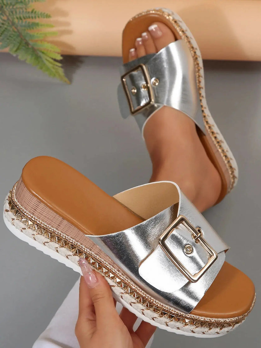 Buckle Espadrille Platform Sandals  Style Ratio
