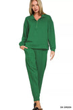 Zenana Scuba Half Zip Pullover and Jogger Set  Style Ratio