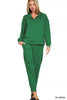 Zenana Scuba Half Zip Pullover and Jogger Set  Style Ratio