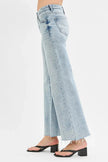 RISEN Full Size Tummy Control Low Rise Wide Leg Raw Cut Hem Jeans Plus Size  Style Ratio
