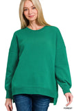 Zenana Fleece Hi-Low Boyfriend Sweatshirts With Pockets  Style Ratio