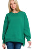 Zenana Fleece Hi-Low Boyfriend Sweatshirts With Pockets  Style Ratio