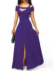 Elegant Off-Shoulder Slit Maxi Dress  Style Ratio