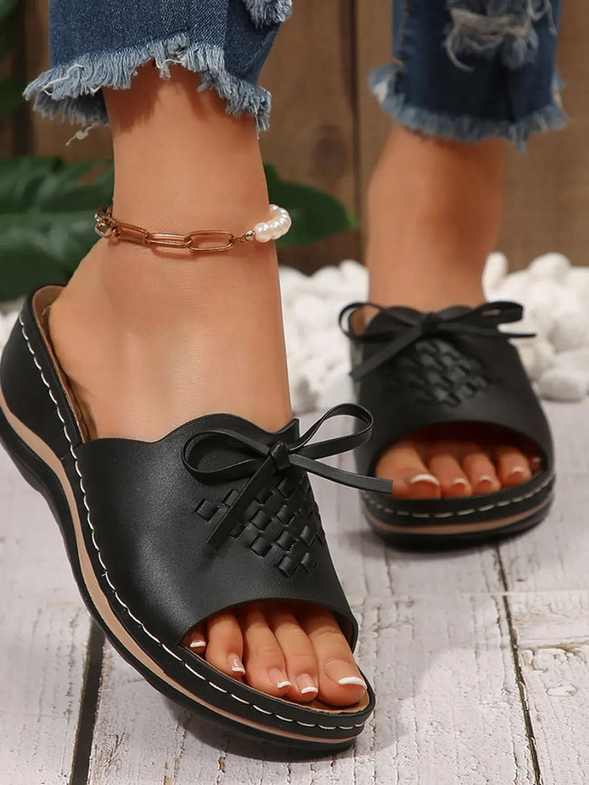 Bow Open Toe Sandals  Style Ratio
