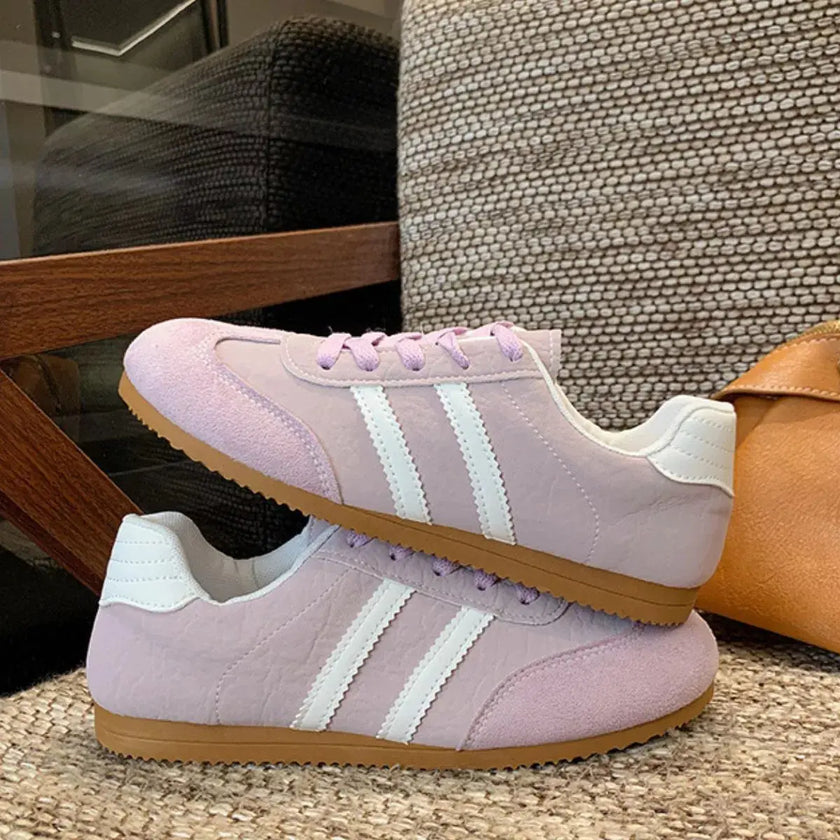 Striped Lace Up Casual Sneakers  Style Ratio