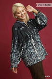 Umgee Full Size Floral Vine Print Blouse with Balloon Sleeves  Style Ratio