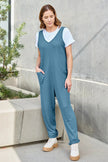 Double Take Full Size Sleeveless Straight Jumpsuit  Style Ratio