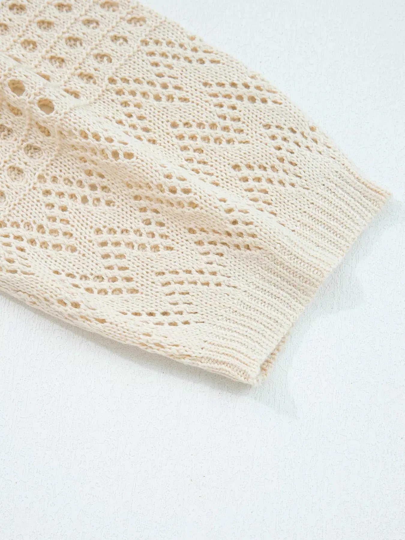 Hollowed Knit Open Front Cardigan  Style Ratio