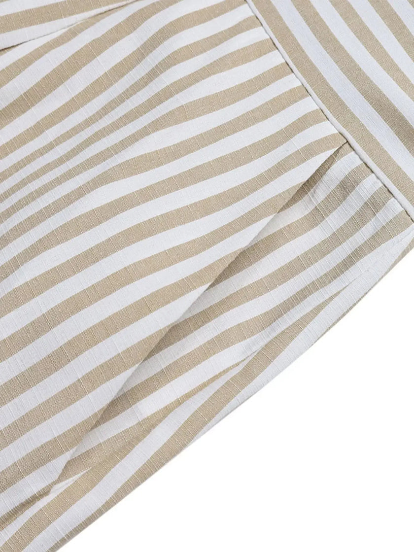 Striped Halter Neck Romper  Style Ratio