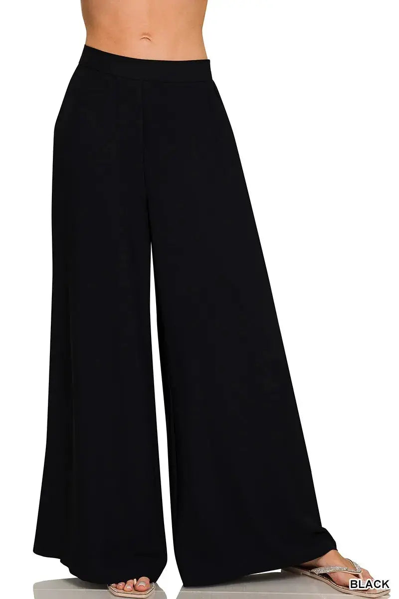 Zenana Relaxed Fit Elastic Waisted Wide Leg Pants  Style Ratio