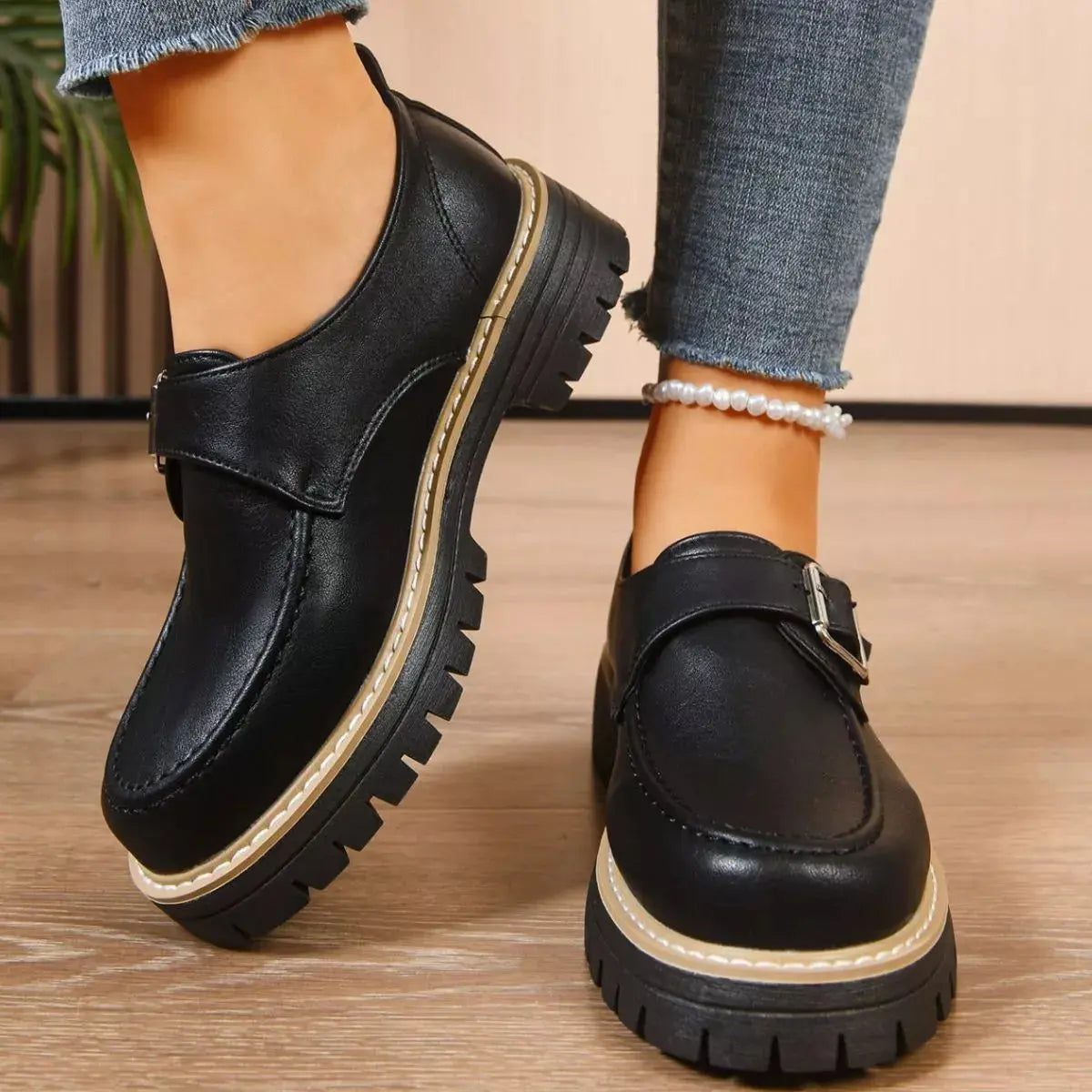 Round Toe Buckle Loafers  Style Ratio