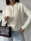 Button Up Texture Knit Cardigan  Style Ratio
