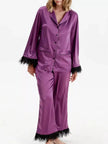 Silky Button Up Top and Pants Lounge Set  Style Ratio