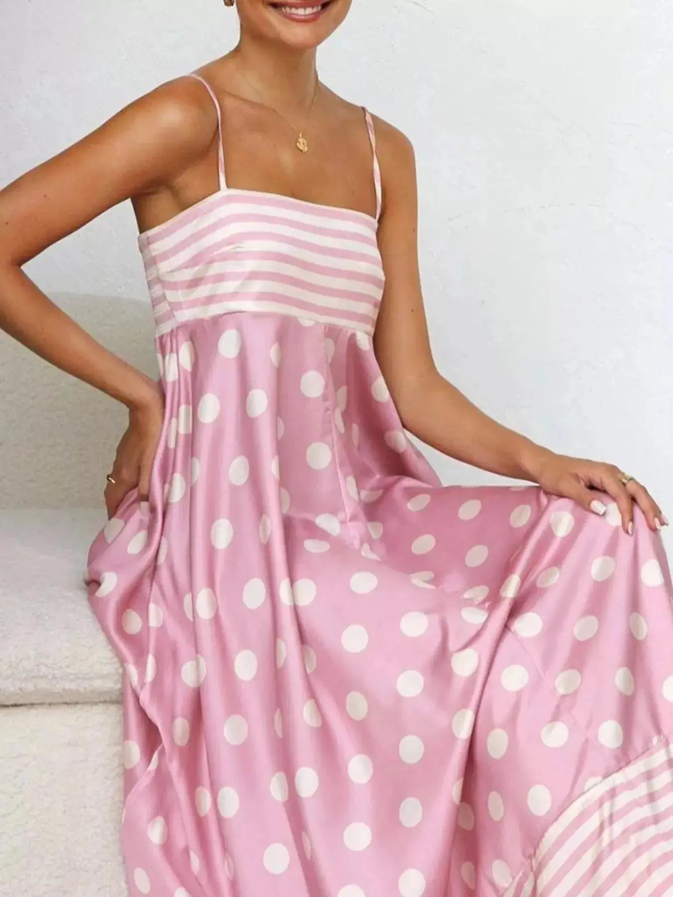 Printed Spaghetti Strap Maxi Dress  Style Ratio