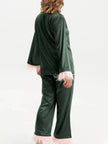 Silky Button Up Top and Pants Lounge Set  Style Ratio