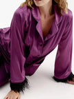 Silky Button Up Top and Pants Lounge Set  Style Ratio