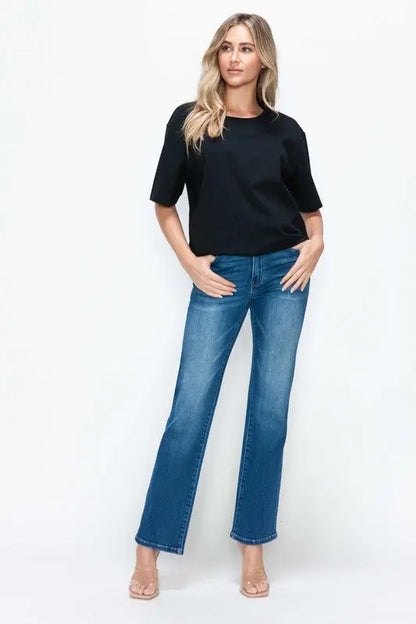 Bytos High Rise Straight Jeans Trendsi